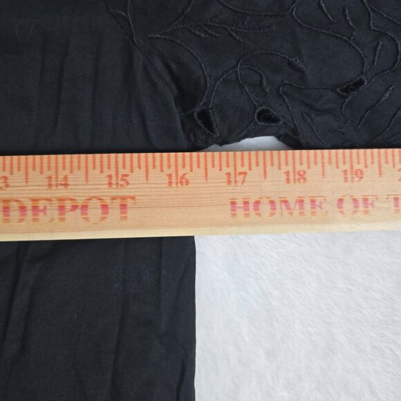 J.Crew Eyelet Button-Up Blouse Black Cotton Long Sleeve Women Top XS - Picture 5 of 9